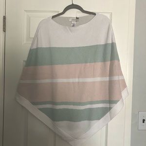 Barefoot dreams striped poncho NWT One Size